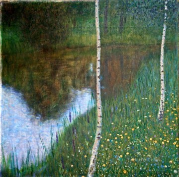 ギュスターヴ・クリムト Painting - 白樺のある湖畔 グスタフ・クリムト